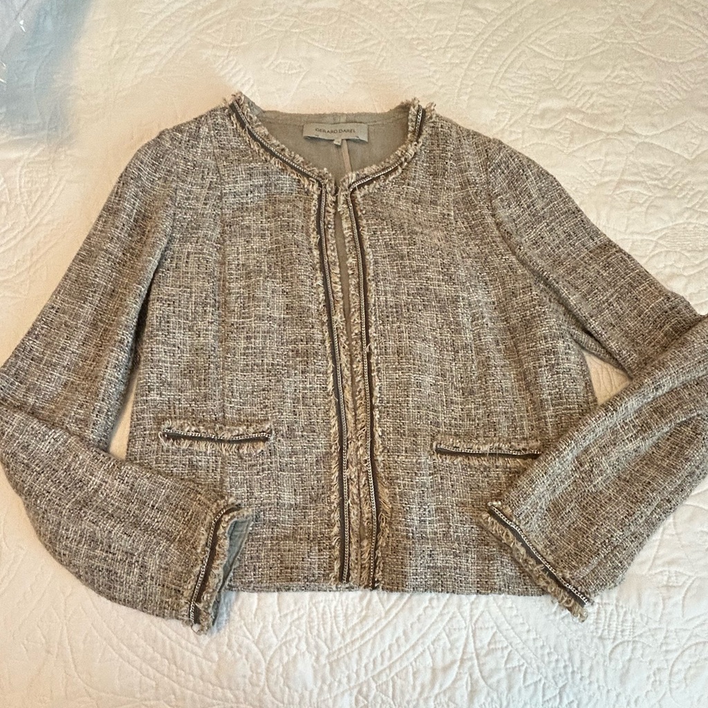 Gerard Darel Tweed-Style Cropped Lady Jacket